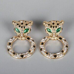 leopard Rhinestone cuff earring chic elegant trendy luxury